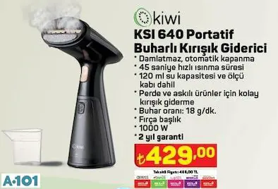 KİWİ PORTATİF BUHARLI KIRIŞIK GİDERİCİ KİWİ PORTATİF BUHARLI KIRIŞIK GİDERİCİ